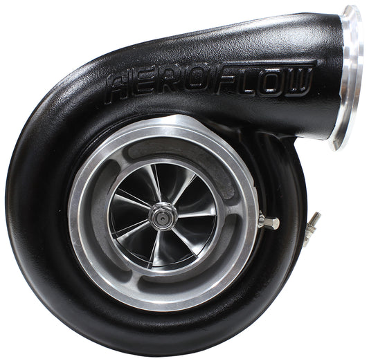 BOOSTED 7575 T4 1.10 Turbocharger 1050HP, Hi Temp Black Finish   External Wastegate, T4 Twin Entry Inlet Flange, V-Band Exhaust Flange