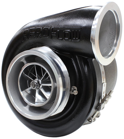 BOOSTED 7575 T4 1.10 Turbocharger 1050HP, Hi Temp Black Finish   External Wastegate, T4 Twin Entry Inlet Flange, V-Band Exhaust Flange