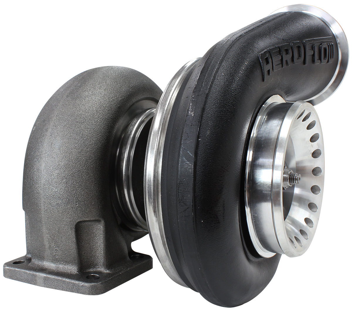 BOOSTED 8075 T4 1.10 Turbocharger 1250HP, Hi Temp Black Finish   External Wastegate, T4 Twin Entry Inlet Flange, V-Band Exhaust Flange
