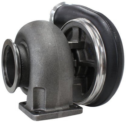 BOOSTED 8075 T4 1.10 Turbocharger 1250HP, Hi Temp Black Finish   External Wastegate, T4 Twin Entry Inlet Flange, V-Band Exhaust Flange