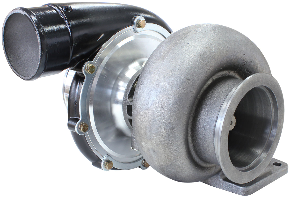 BOOSTED 7885 T4 1.25 Turbocharger 1450HP, Hi Temp Black Finish   External Wastegate, T4 Twin Entry Inlet Flange, V-Band Exhaust Flange