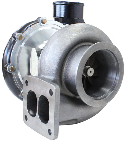 BOOSTED 7885 T4 1.25 Turbocharger 1450HP, Hi Temp Black Finish   External Wastegate, T4 Twin Entry Inlet Flange, V-Band Exhaust Flange
