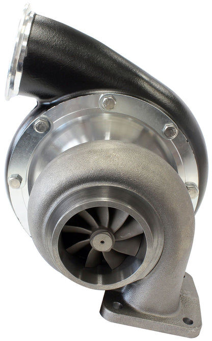 BOOSTED B7875 T4 .96 Turbocharger 1150HP, Hi Temp Black Finish   External Wastegate, T4 Twin Entry Inlet Flange, V-Band Exhaust Flange