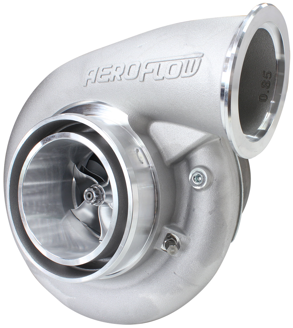 BOOSTED B7875 T4 .96 Turbocharger 1150HP, Natural Cast Finish   External Wastegate, T4 Twin Entry Inlet Flange, V-Band Exhaust Flange