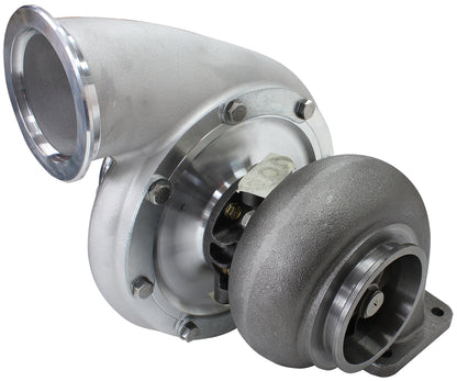 BOOSTED B7875 T4 .96 Turbocharger 1150HP, Natural Cast Finish   External Wastegate, T4 Twin Entry Inlet Flange, V-Band Exhaust Flange