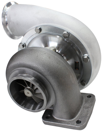 BOOSTED B7875 T4 .96 Turbocharger 1150HP, Natural Cast Finish   External Wastegate, T4 Twin Entry Inlet Flange, V-Band Exhaust Flange