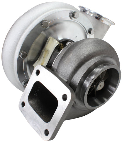 BOOSTED B7875 T4 .96 Turbocharger 1150HP, Natural Cast Finish   External Wastegate, T4 Twin Entry Inlet Flange, V-Band Exhaust Flange