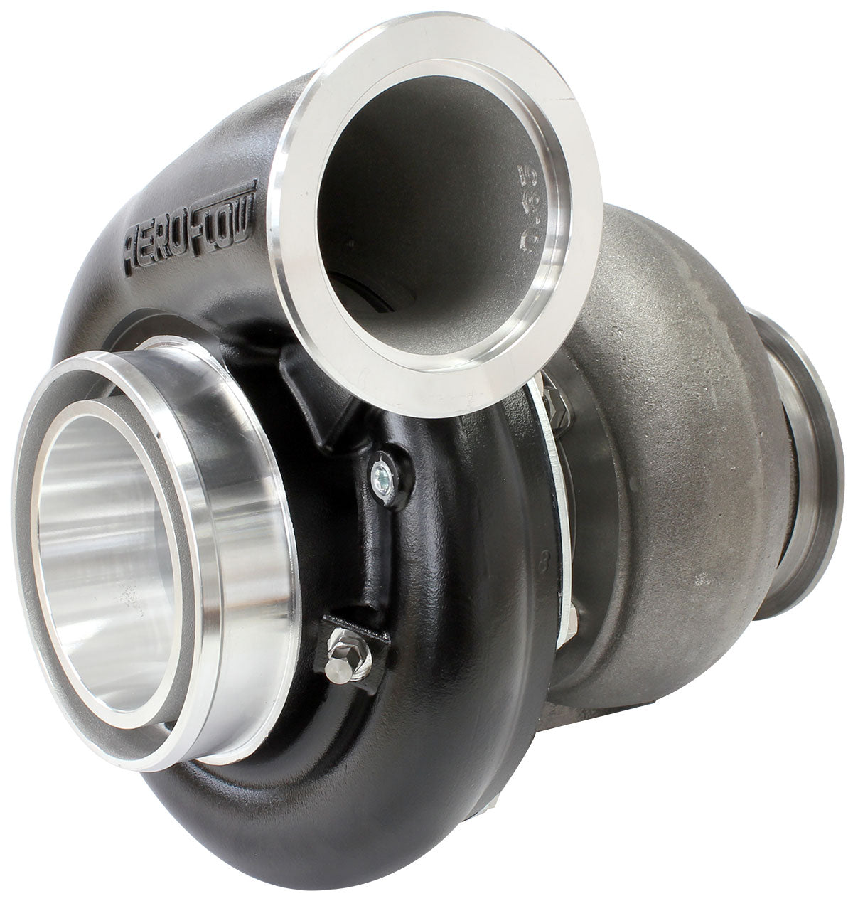 BOOSTED B7875 T4 1.25 Turbocharger 1150HP, Hi Temp Black Finish   External Wastegate, T4 Twin Entry Inlet Flange, V-Band Exhaust Flange