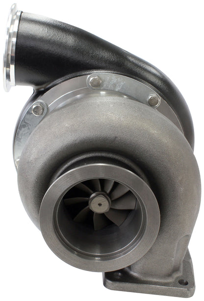 BOOSTED B7875 T4 1.25 Turbocharger 1150HP, Hi Temp Black Finish   External Wastegate, T4 Twin Entry Inlet Flange, V-Band Exhaust Flange
