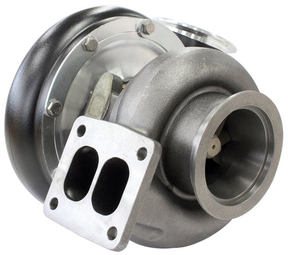BOOSTED B7875 T4 1.25 Turbocharger 1150HP, Hi Temp Black Finish   External Wastegate, T4 Twin Entry Inlet Flange, V-Band Exhaust Flange
