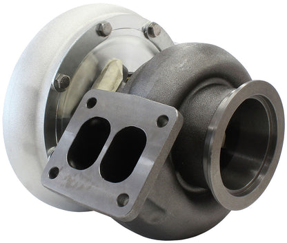 BOOSTED B7875 T4 1.25 Turbocharger 1150HP, Natural Cast Finish   External Wastegate, T4 Twin Entry Inlet Flange, V-Band Exhaust Flange