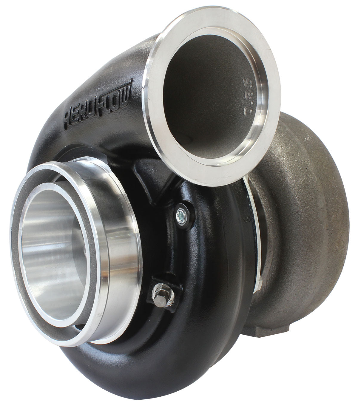 BOOSTED B7875 V-Band 1.01 Turbocharger 1150HP, Hi Temp Black Finish   External Wastegate, V-Band Inlet & Exhaust Flanges