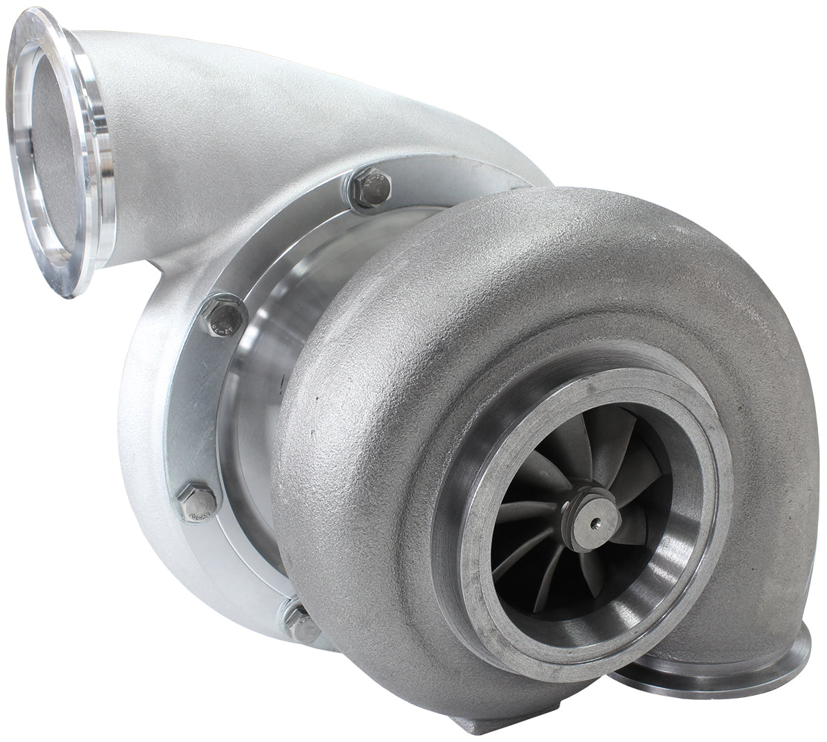 BOOSTED B7875 V-Band 1.01 Turbocharger 1150HP, Natural Cast Finish   External Wastegate, V-Band Inlet & Exhaust Flanges