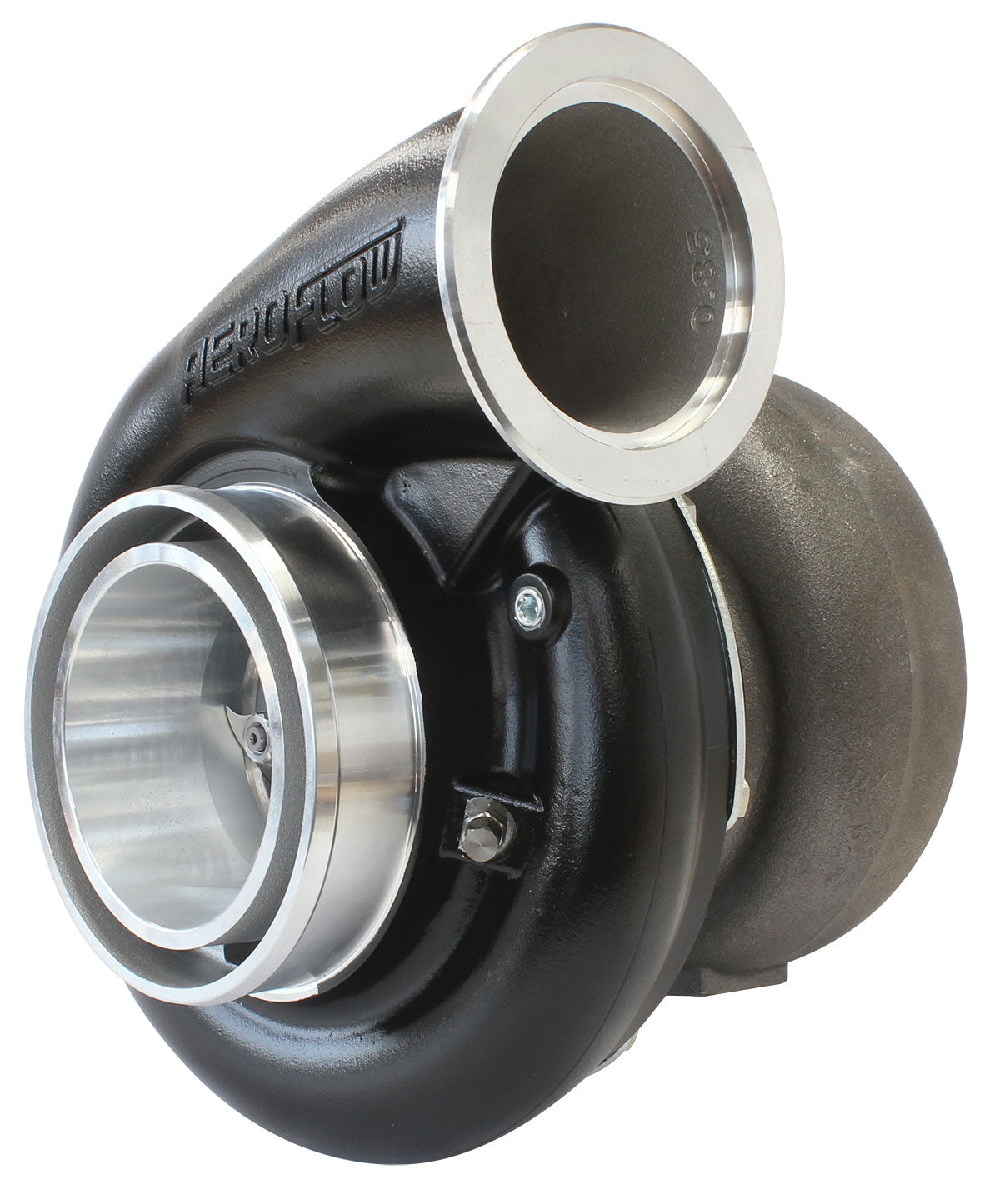 BOOSTED B7875 V-Band 1.28 Turbocharger 1150HP, Hi Temp Black Finish   External Wastegate, V-Band Inlet & Exhaust Flanges