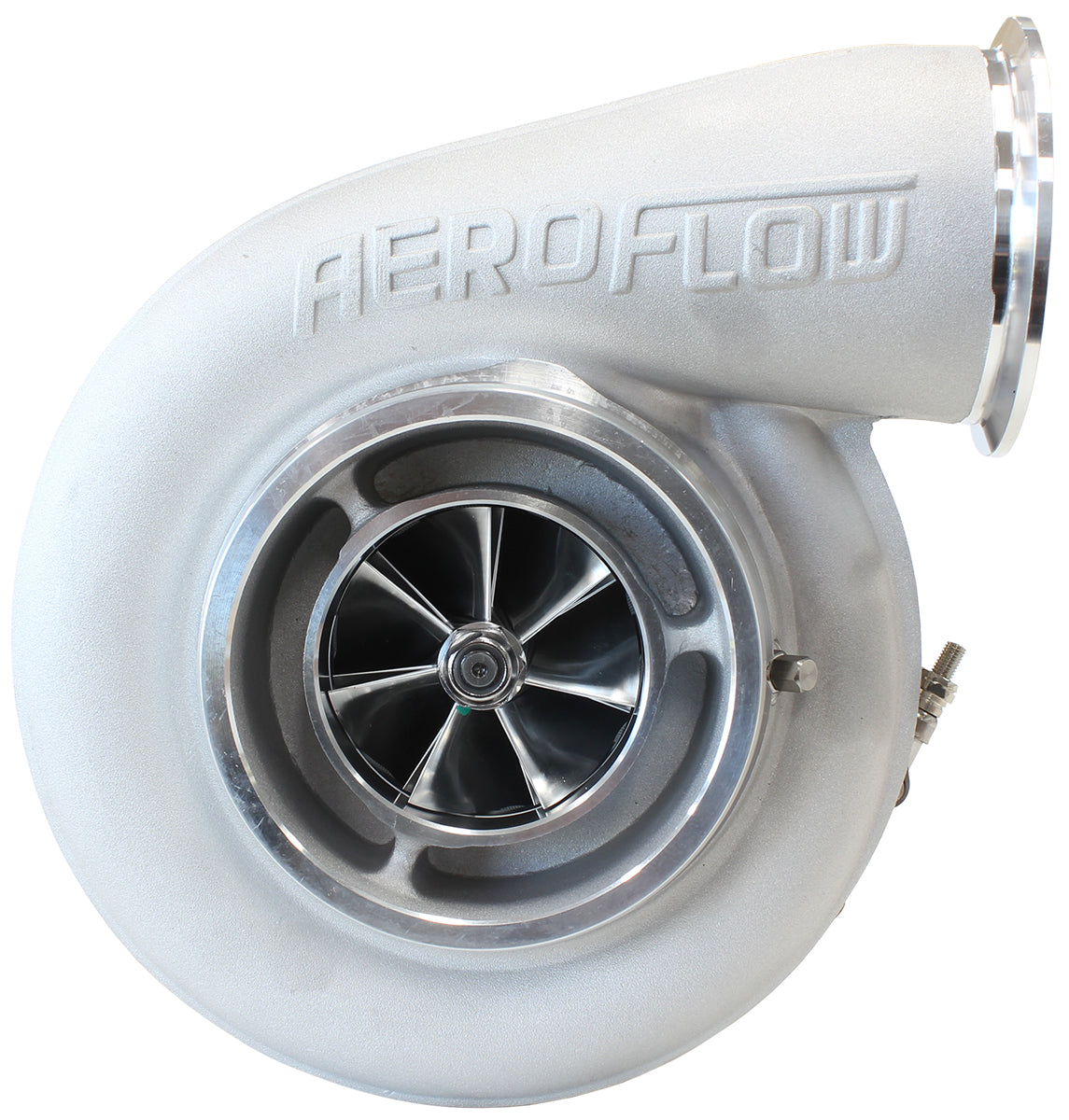 BOOSTED 7588 T4 1.25 Turbocharger 1500HP, Natural Cast Finish   External Wastegate, T4 Twin Entry Inlet Flange, V-Band Exhaust Flange