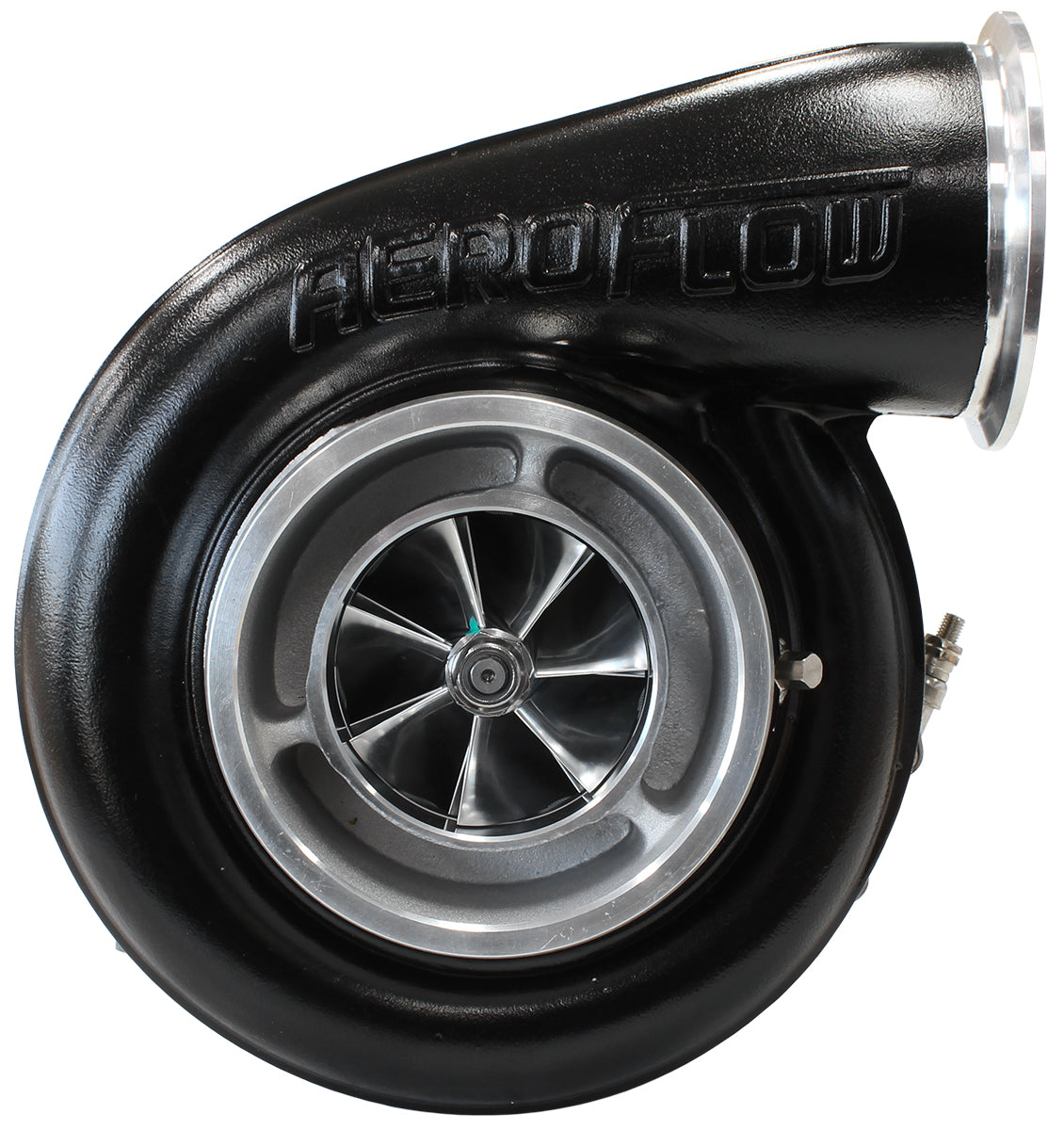 BOOSTED 7588 T4 1.25 Turbocharger 1500HP, Hi Temp Black Finish   External Wastegate, T4 Twin Entry Inlet Flange, V-Band Exhaust Flange