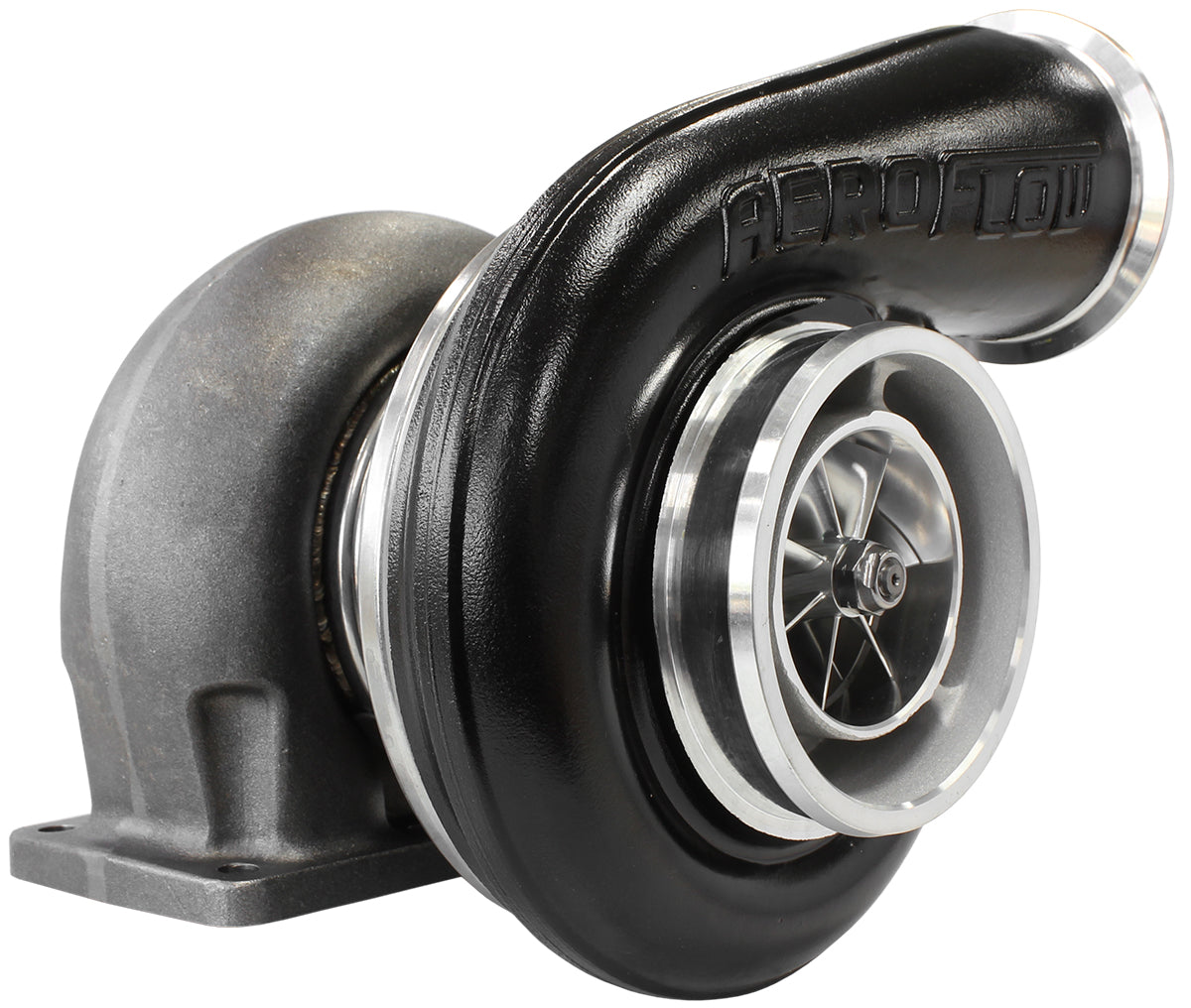 BOOSTED 7588 T4 1.25 Turbocharger 1500HP, Hi Temp Black Finish   External Wastegate, T4 Twin Entry Inlet Flange, V-Band Exhaust Flange