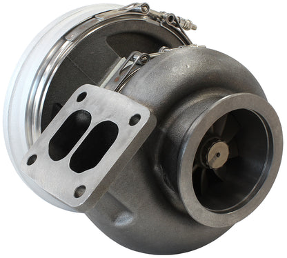 BOOSTED 7588 T4 1.25 Turbocharger 1500HP, Natural Cast Finish   External Wastegate, T4 Twin Entry Inlet Flange, V-Band Exhaust Flange