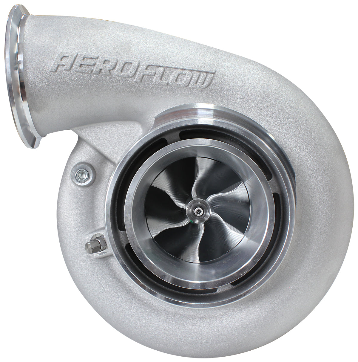 BOOSTED B7875 T4 1.25 Reverse Rotation Turbocharger 1150HP, Natural Cast Finish   External Wastegate, T4 Twin Entry Inlet Flange, V-Band Exhaust Flange