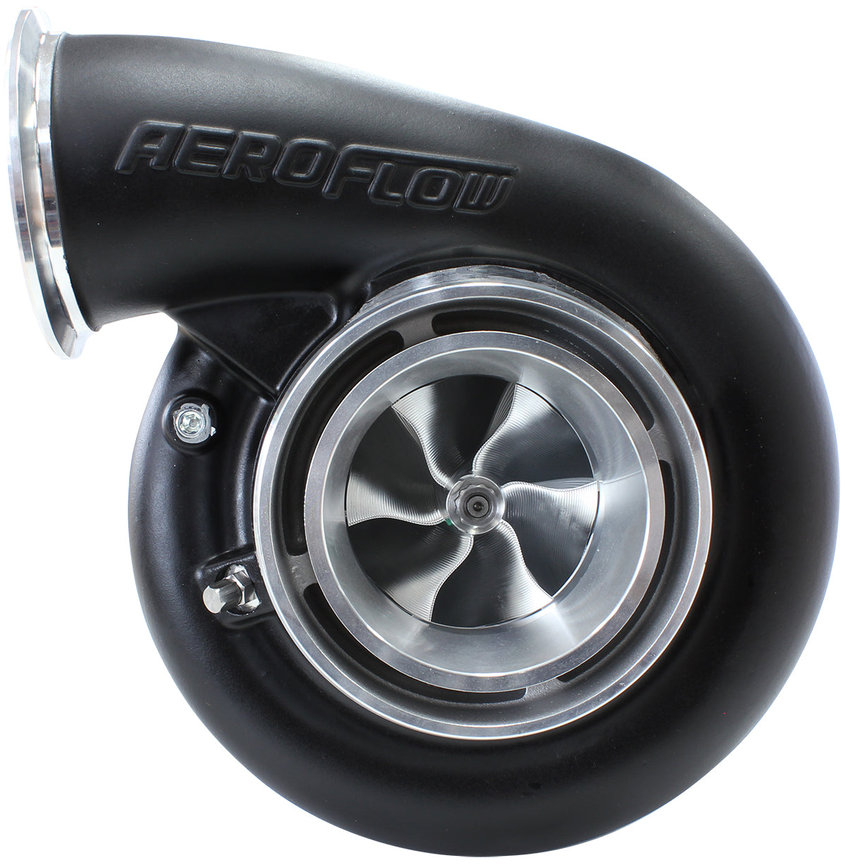 BOOSTED B7875 T4 1.25 Reverse Rotation Turbocharger 1150HP, Hi Temp Black Finish   External Wastegate, T4 Twin Entry Inlet Flange, V-Band Exhaust Flange