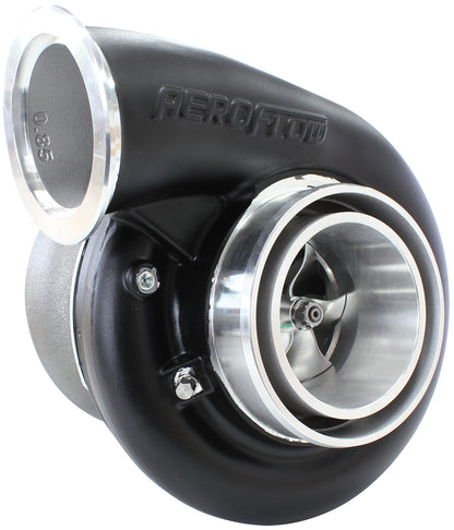 BOOSTED B7875 T4 1.25 Reverse Rotation Turbocharger 1150HP, Hi Temp Black Finish   External Wastegate, T4 Twin Entry Inlet Flange, V-Band Exhaust Flange