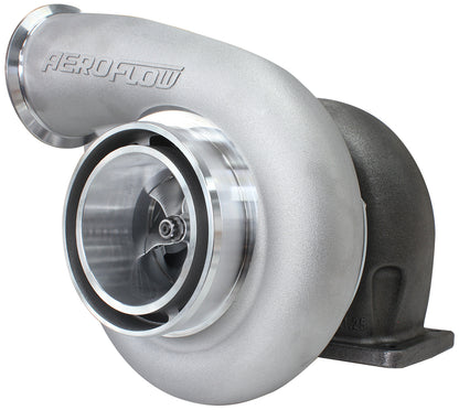 BOOSTED B7875 T4 1.25 Reverse Rotation Turbocharger 1150HP, Natural Cast Finish   External Wastegate, T4 Twin Entry Inlet Flange, V-Band Exhaust Flange