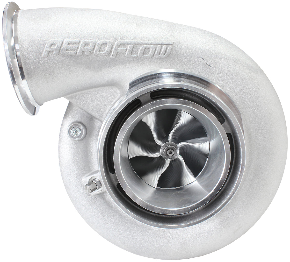 BOOSTED B7875 1.01 Reverse Rotation Turbocharger 1150HP, Natural Cast Finish   External Wastegate, V-Band Inlet & Exhaust Flanges