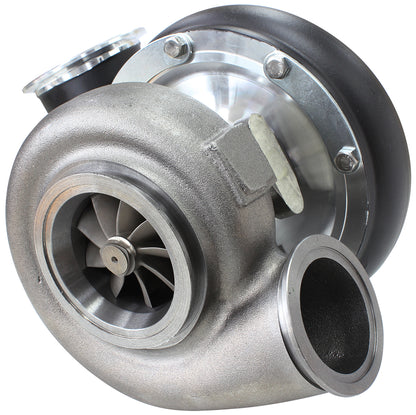 BOOSTED B7875 1.01 Reverse Rotation Turbocharger 1150HP, Hi Temp Black Finish   External Wastegate, V-Band Inlet & Exhaust Flanges