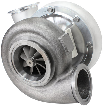 BOOSTED B7875 1.01 Reverse Rotation Turbocharger 1150HP, Natural Cast Finish   External Wastegate, V-Band Inlet & Exhaust Flanges
