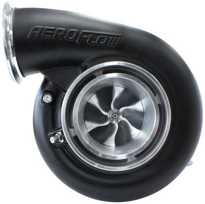 BOOSTED B7875 1.28 Reverse Rotation Turbocharger 1150HP, Hi Temp Black Finish   External Wastegate, V-Band Inlet & Exhaust Flanges