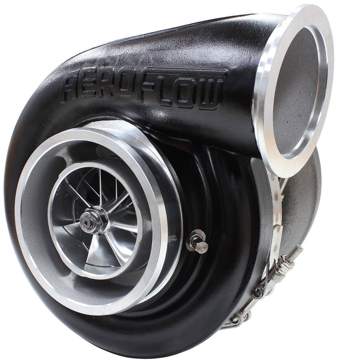 BOOSTED 7588 T6 1.32 Turbocharger 1500HP, Hi Temp Black Finish   External Wastegate, T6 Twin Entry Inlet Flange, V-Band Exhaust Flange