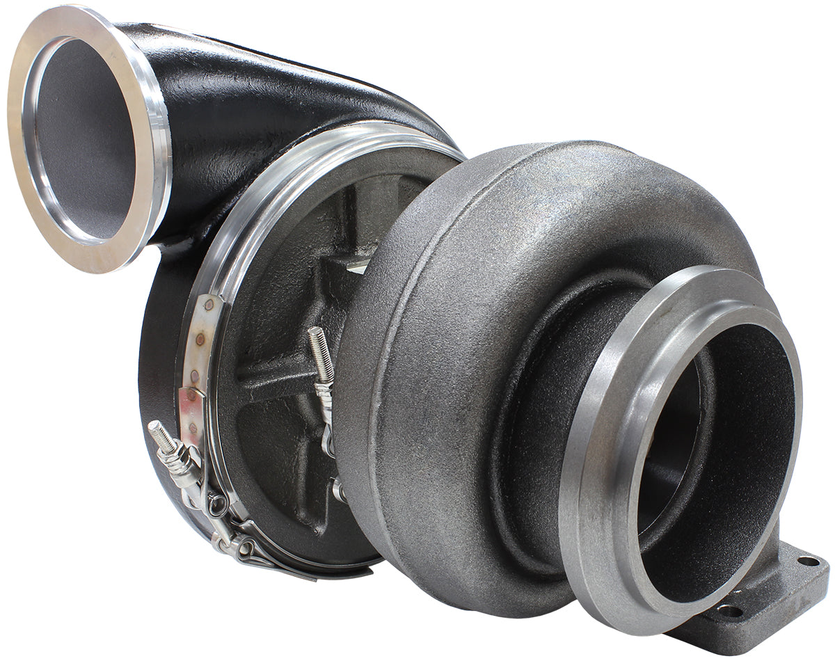 BOOSTED 7588 T6 1.32 Turbocharger 1500HP, Hi Temp Black Finish   External Wastegate, T6 Twin Entry Inlet Flange, V-Band Exhaust Flange