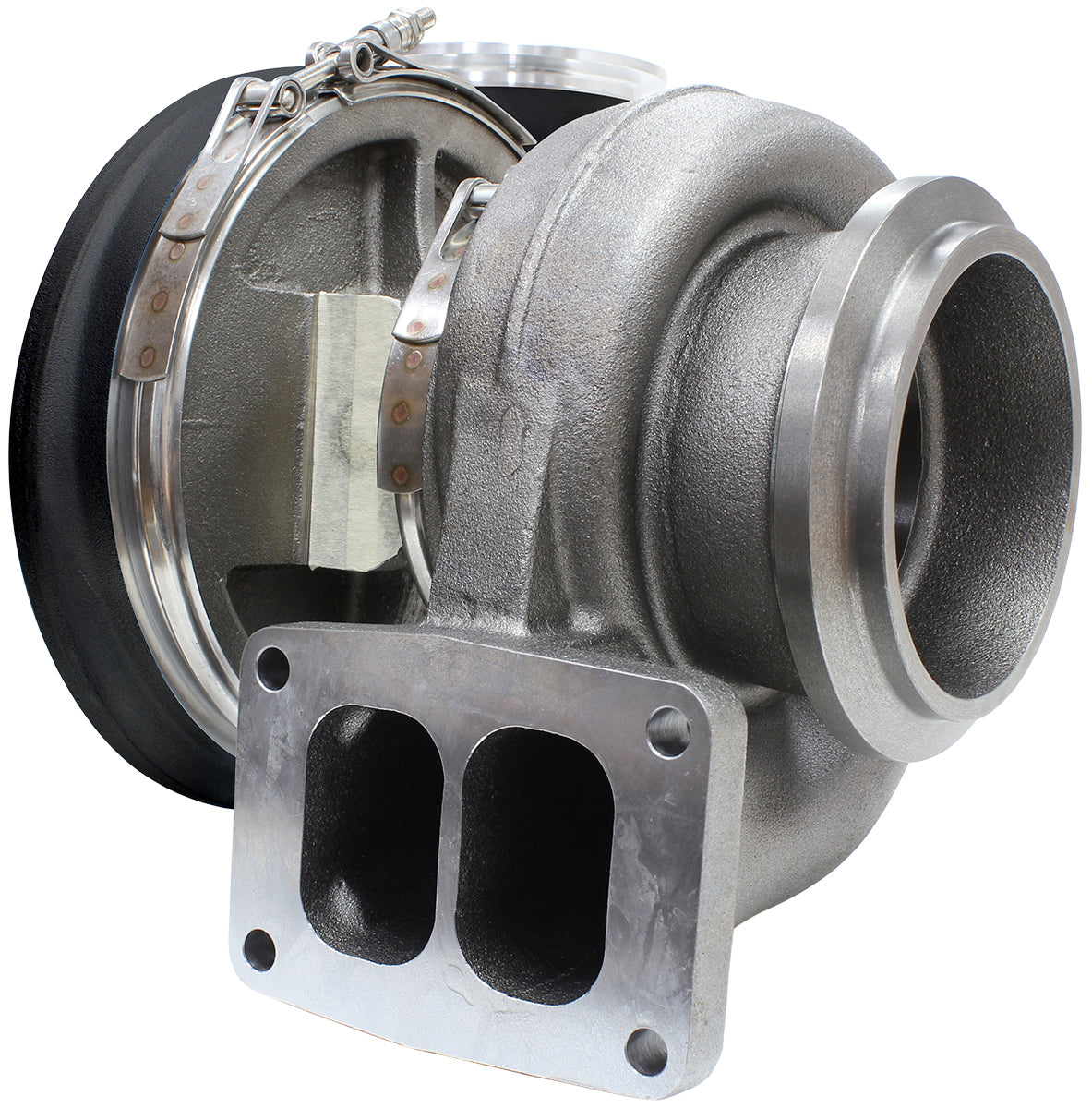 BOOSTED 7588 T6 1.32 Turbocharger 1500HP, Hi Temp Black Finish   External Wastegate, T6 Twin Entry Inlet Flange, V-Band Exhaust Flange