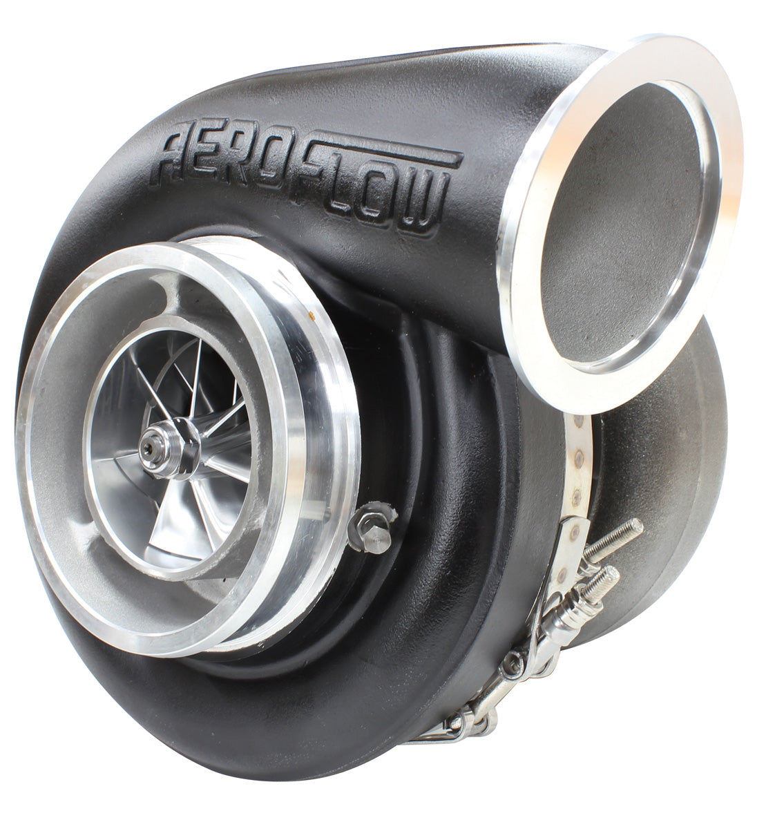 BOOSTED 7588 V-Band 1.31 Turbocharger 1500HP, Hi Temp Black Finish   External Wastegate, V-Band Inlet & Exhaust Flanges