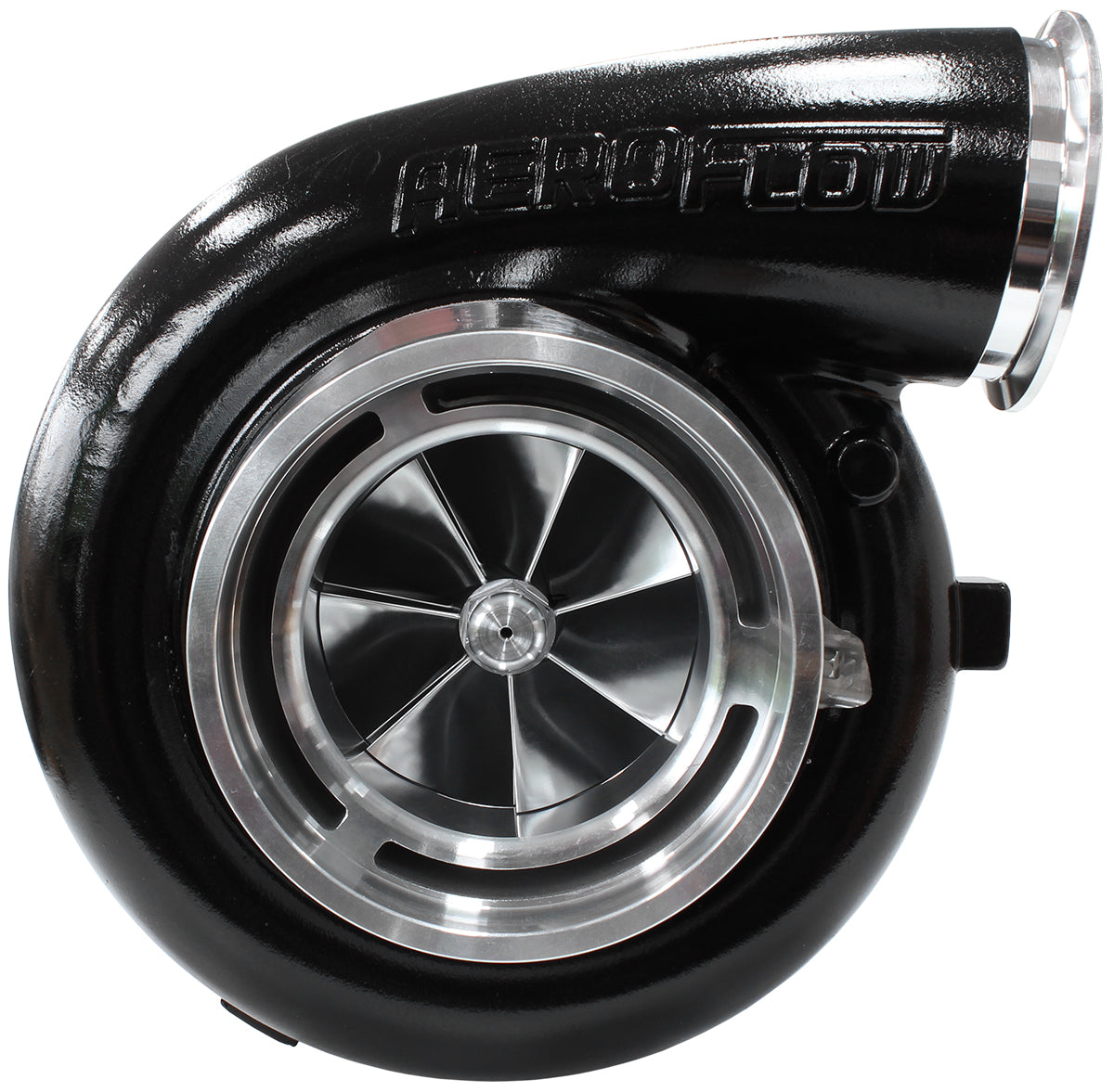 BOOSTED 94102 T6 1.24 Turbocharger 2500HP, Hi Temp Black Finish   External Wastegate, T6 Twin Entry Inlet Flange, V-Band Exhaust Flange