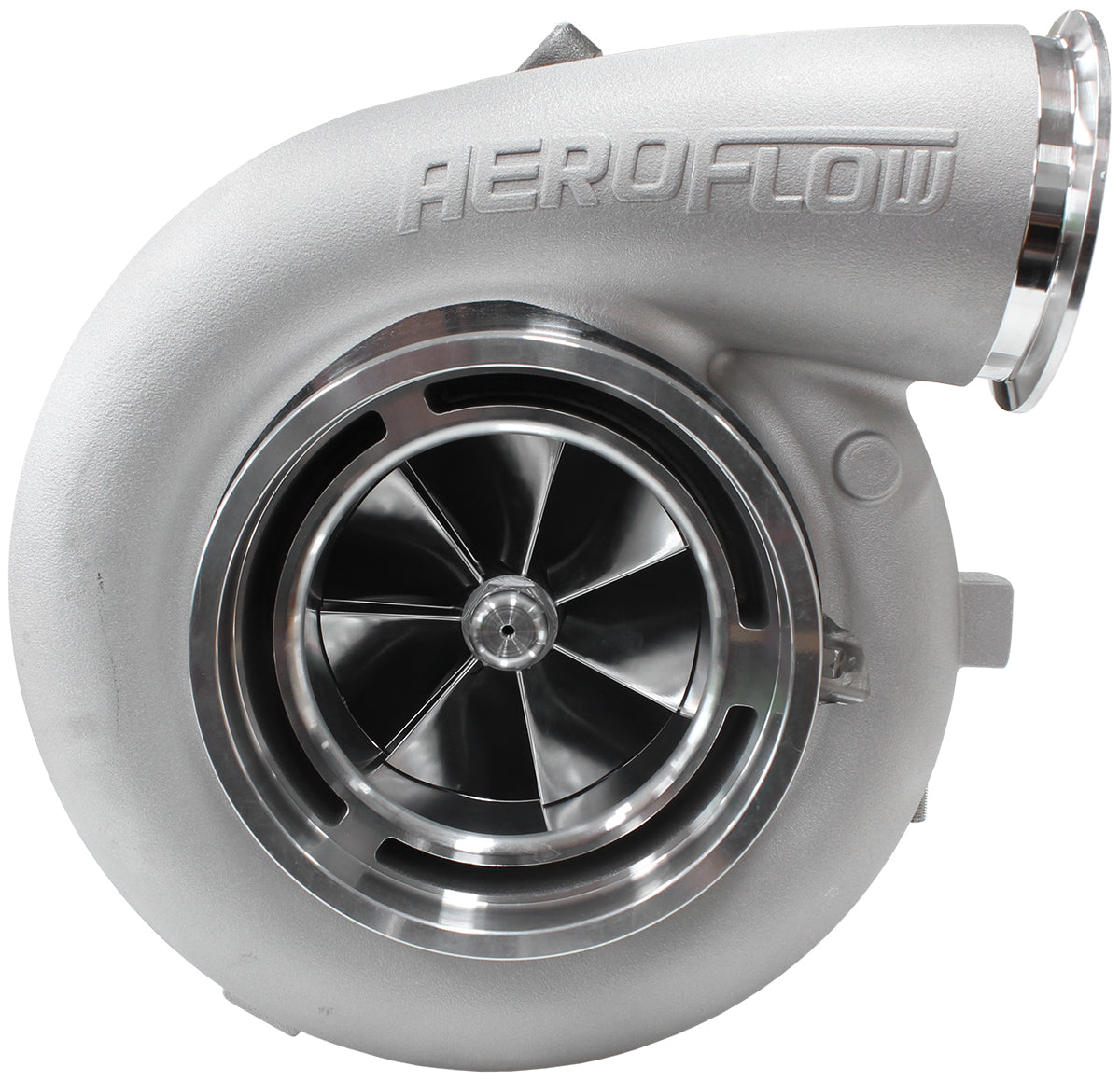 BOOSTED 102102 T6 1.24 Turbocharger 2850HP, Natural Cast Finish   External Wastegate, T6 Twin Entry Inlet Flange, V-Band Exhaust Flange