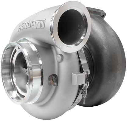 BOOSTED 102102 T6 1.24 Turbocharger 2850HP, Natural Cast Finish   External Wastegate, T6 Twin Entry Inlet Flange, V-Band Exhaust Flange