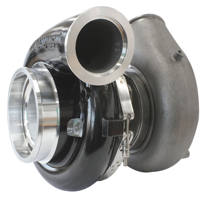 BOOSTED 94102 V-Band 1.22 Turbocharger 2500HP, Hi Temp Black Finish   External Wastegate, V-Band Inlet & Exhaust Flanges