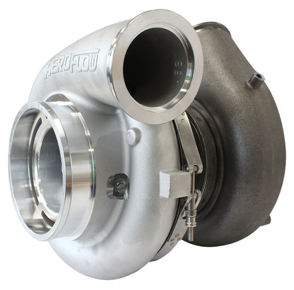 BOOSTED 94102 V-Band 1.22 Turbocharger 2500HP, Natural Cast Finish   External Wastegate, V-Band Inlet & Exhaust Flanges