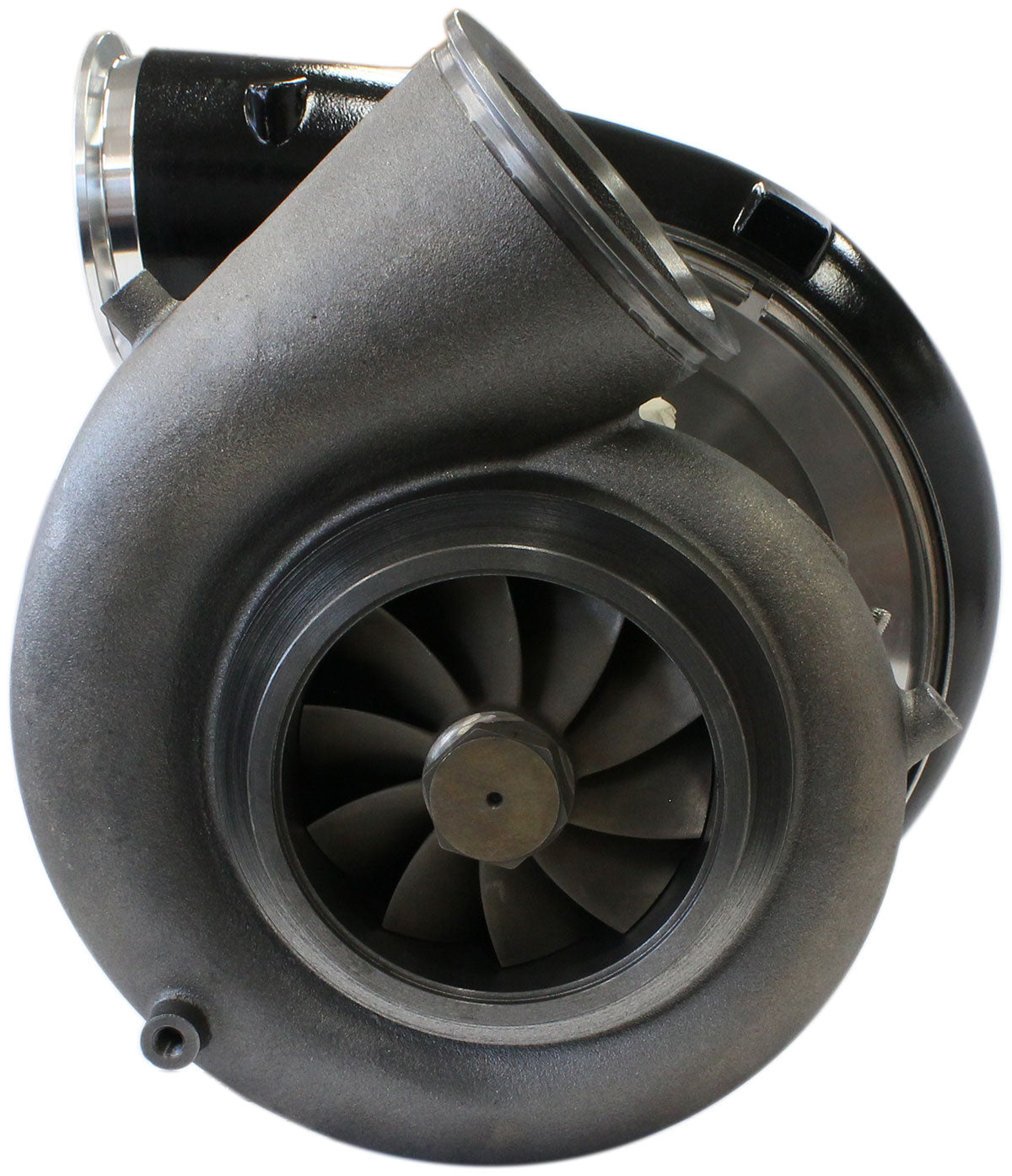 BOOSTED 98102 V-Band 1.22 Turbocharger 2500HP, Hi Temp Black Finish   External Wastegate, V-Band Inlet & Exhaust Flanges