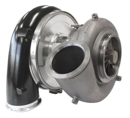 BOOSTED 102102 V-Band 1.22 Turbocharger 2500HP, Hi Temp Black Finish   External Wastegate, V-Band Inlet & Exhaust Flanges