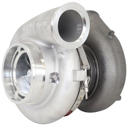 BOOSTED 102102 V-Band 1.22 Turbocharger 2500HP, Natural Cast Finish   External Wastegate, V-Band Inlet & Exhaust Flanges