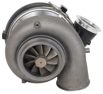 BOOSTED 106102 V-Band 1.22 Turbocharger 2500HP, Hi Temp Black Finish   External Wastegate, V-Band Inlet & Exhaust Flanges