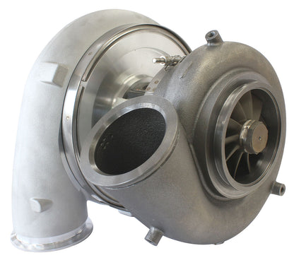 BOOSTED 106102 V-Band 1.22 Turbocharger 2500HP, Natural Cast Finish   External Wastegate, V-Band Inlet & Exhaust Flanges