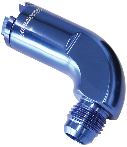 90° Push-On EFI Fuel Fitting   3/8" hose pressure side to -8AN, Blue