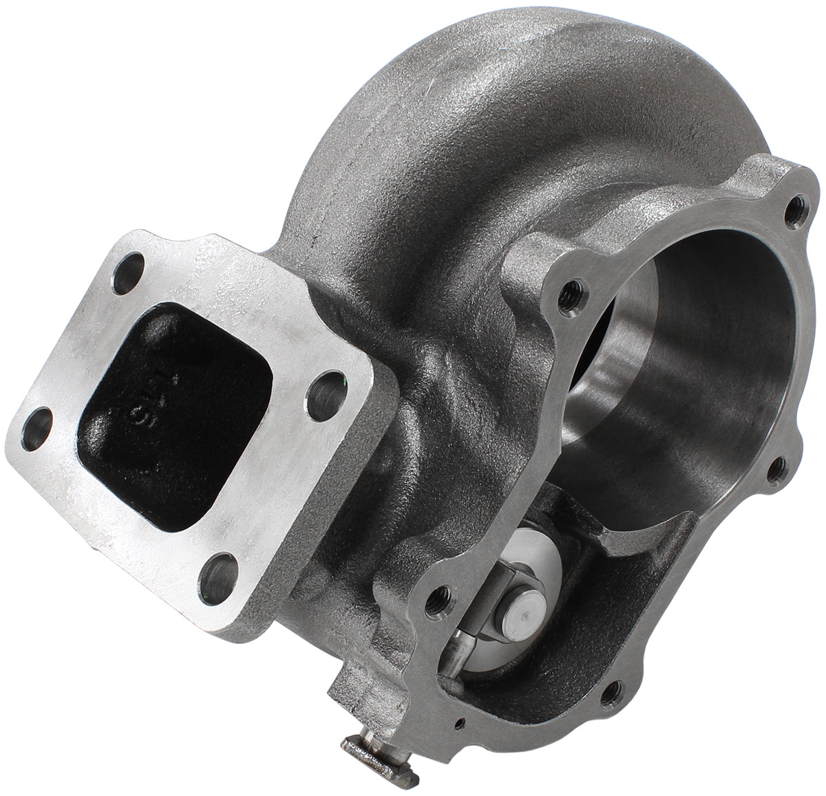 Boosted .64 A/R T25/T28 Inlet & Nissan 5 Bolt Outlet Turbo Exhaust Housing, Suits Boosted Nissan 4748, 5054 & 5447 Turbochargers    Cast Iron Material, Internal Wastegate