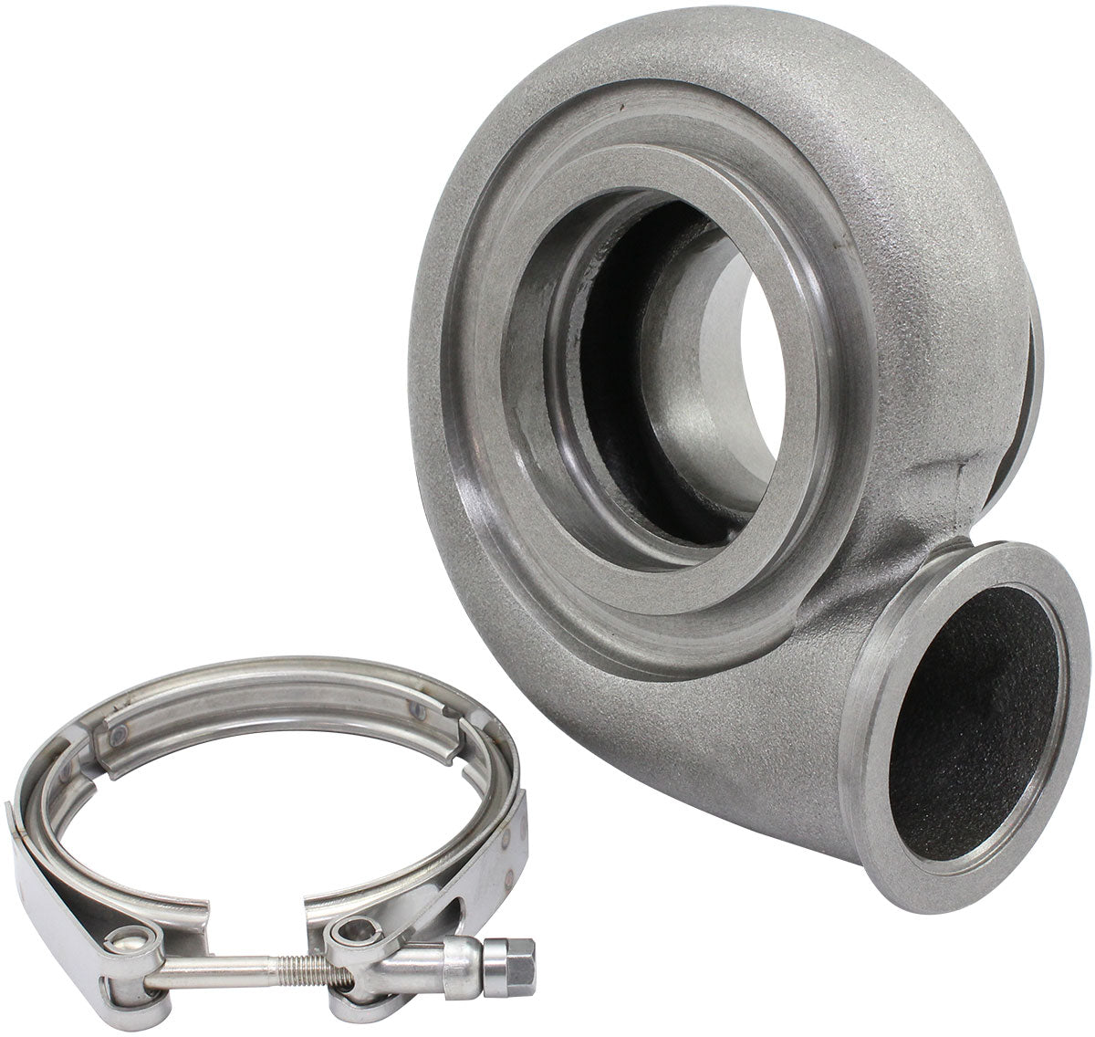 Boosted 1.21 A/R Dual V-Band Turbo Exhaust Housing, Suits Boosted 6862 & 6262 Turbochargers    Cast Iron Material