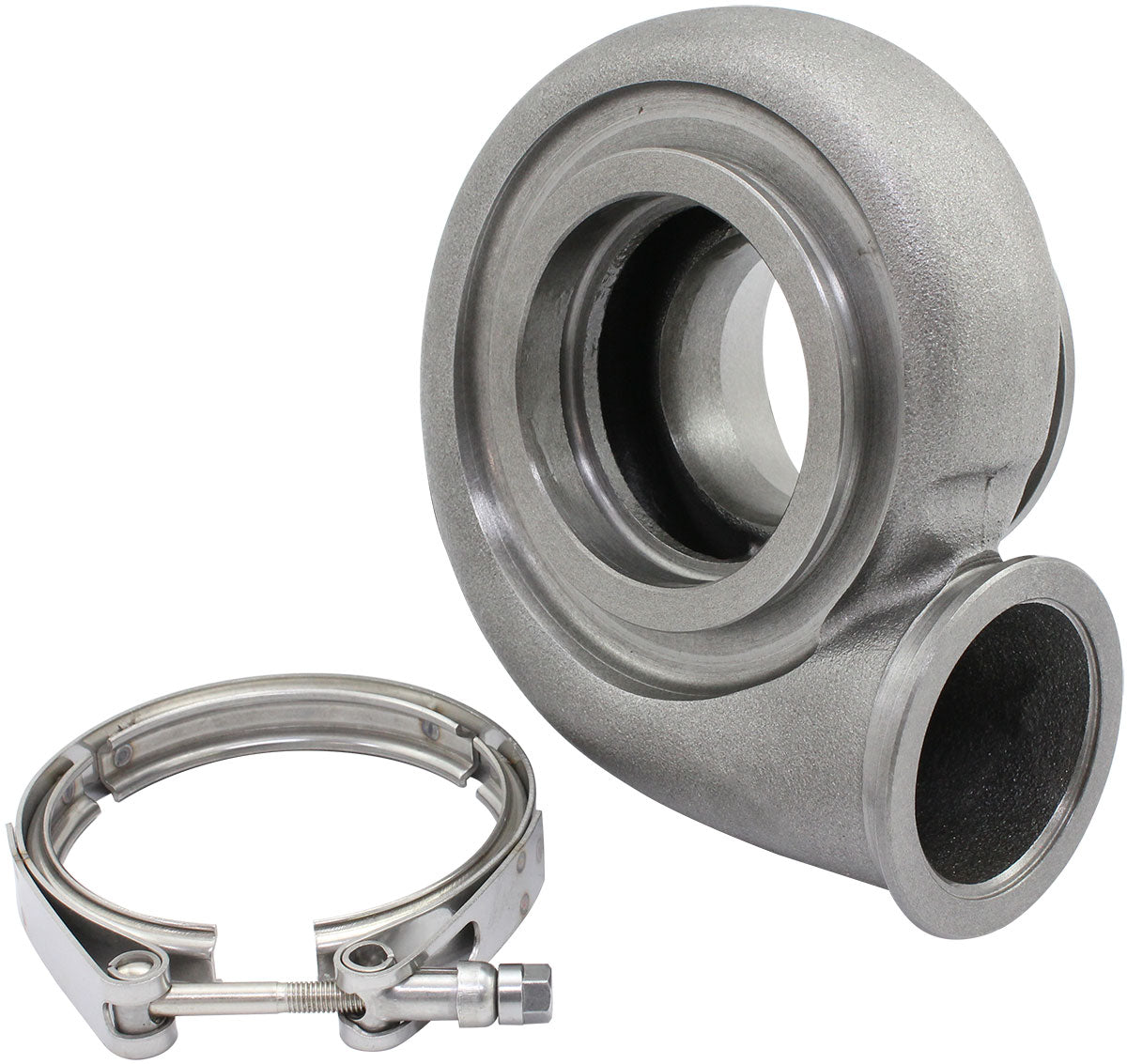 Boosted 1.01 A/R V-Band Inlet & V-Band Outlet Turbo Exhaust Housing, Suits Boosted B5455 & B5855 Turbochargers    Cast Iron Material