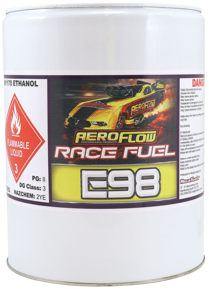 Aeroflow E98 Racing Fuel  20 Litre (5.2 Gallon) Container
