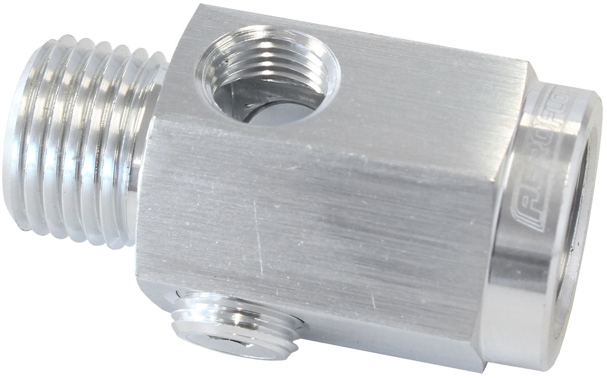 Metric Extension with 1/8" Port   Silver Finish. M16 x 1.5 Thread
